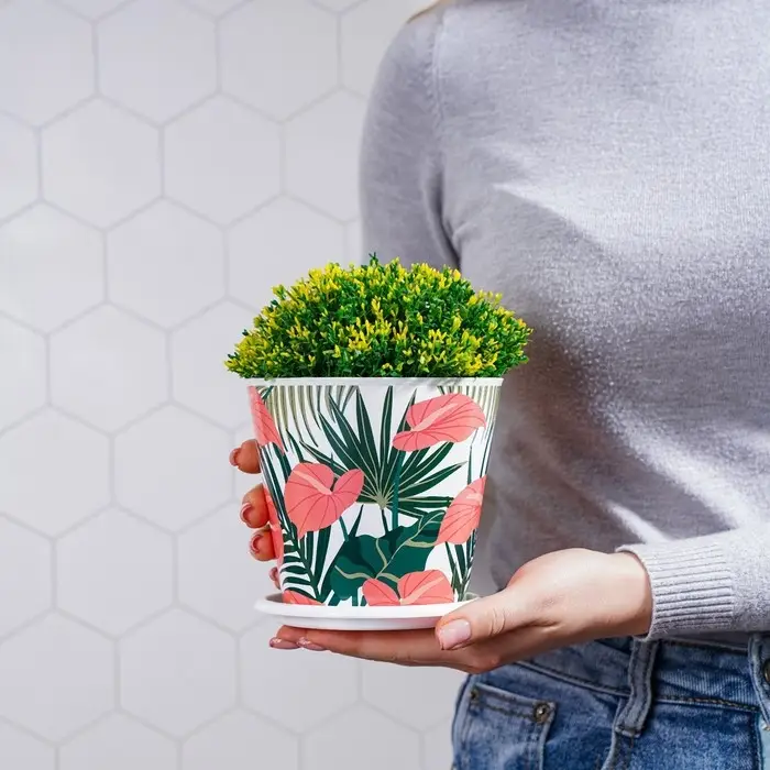 Горшок для цветов Доляна &laquo;Антуриум&raquo;, 800 мл, цвет белый