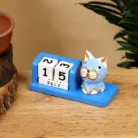 Календарь настольный &laquo;Котик&raquo;, 13&times;6&times;7 см, дерево, синий