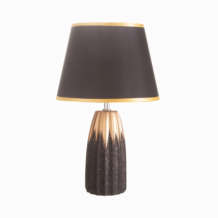 Лампа настольная "Анеле" 1х40Вт Е14 черный/золото 22х22х38см