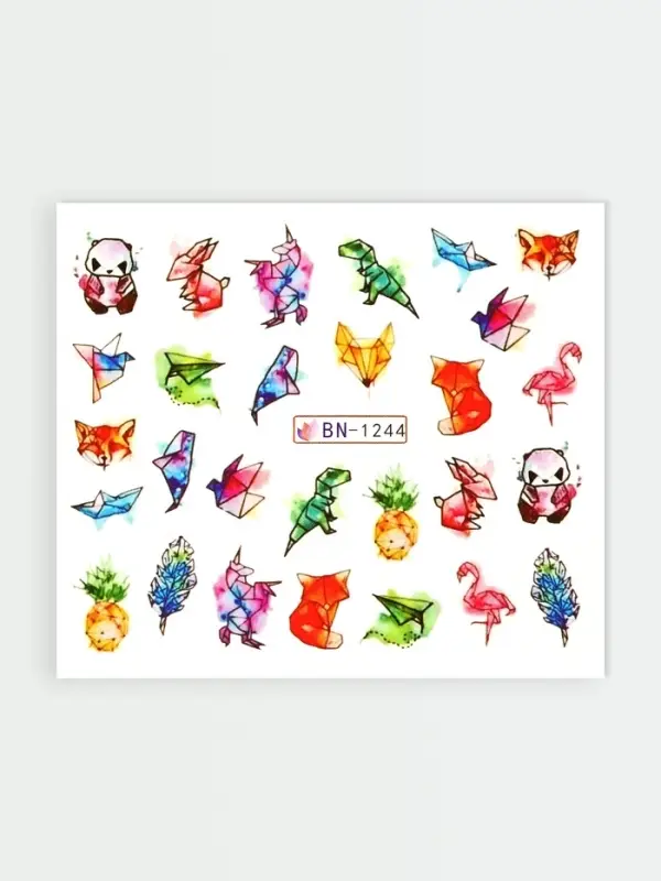 Слайдеры для ногтей &laquo;Акварельная графика&raquo;, разноцветные