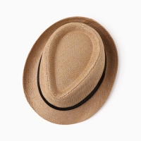 Шляпа мужская MINAKU "Плетеная", размер 58, цвет бежевый