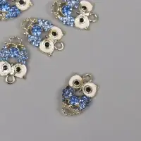 Подвеска из металла &laquo;Сова&raquo; со стразами, золото 2.1&times;3&times;0.4 см