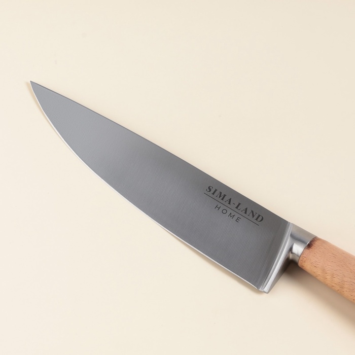 Нож кухонный шеф SL Home &laquo;Калабрия&raquo;, нержавеющая сталь, 20,5 см, бежевый