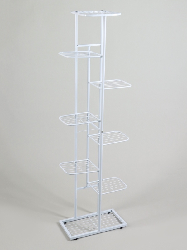Подставка для цветов Greengo, 8 полок, 43 &times; 22 &times; 141 см, напольная, металл, белая