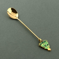 Ложка новогодняя с формовой ручкой &laquo;С Новым Годом!&raquo;, нержавеющая сталь, 2,4 х 14,5 см