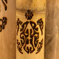 Свеча в бамбуке тройная &laquo;Экзотика&raquo;, 13&times;15&times;30 см, 100 мл, бежевая