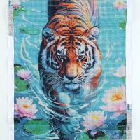 Алмазная мозаика с полным заполнением на холсте &laquo;Тигр в воде&raquo;, 40 х 50 см