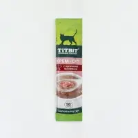 Лакомство крем-суп TitBit для кошек с кусочками телятины, 10 г