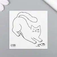Переводная тату на тело чёрная &laquo;Кошки-мышки&raquo;, 6&times;6 см