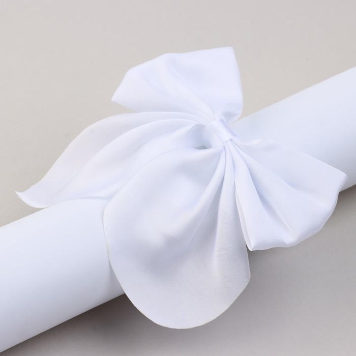 Бант для волос белый школьный &laquo;У тебя все получится&raquo; на заколке,11 х 13 см