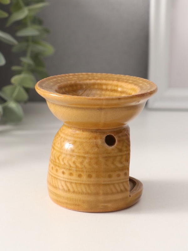 Аромалампа керамика "Геометрические узоры" карамель 7,5х7,5х6,5 см