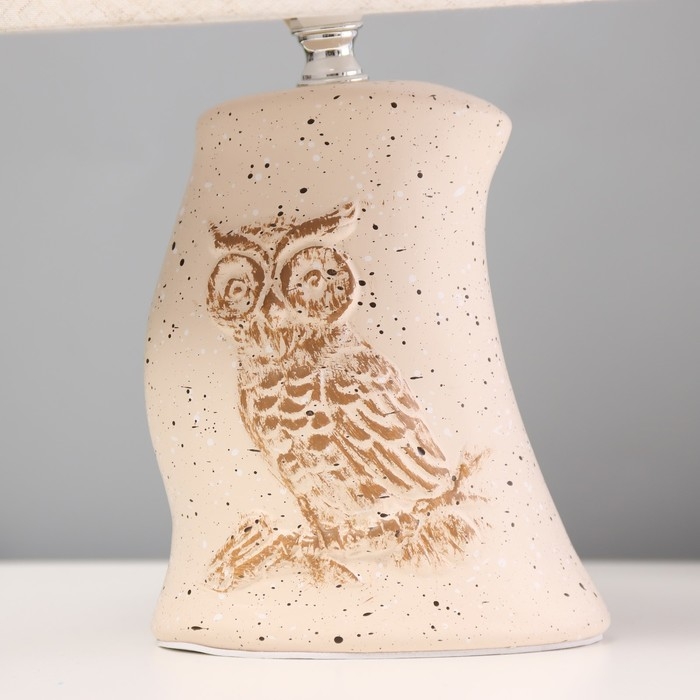 Настольная лампа"Сова" Е14 40Вт бежевый 20х20х32см