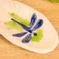 Подставка под благовония "Стрекоза" керамика, цв. синий, 17х7х1 см