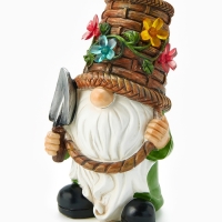 Садовая фигура "Гном с лопатой", 14х13.5х24 см, с подсветкой Садовая фигура "Гном с лопатой", 14х13.5х24 см, с подсветкой