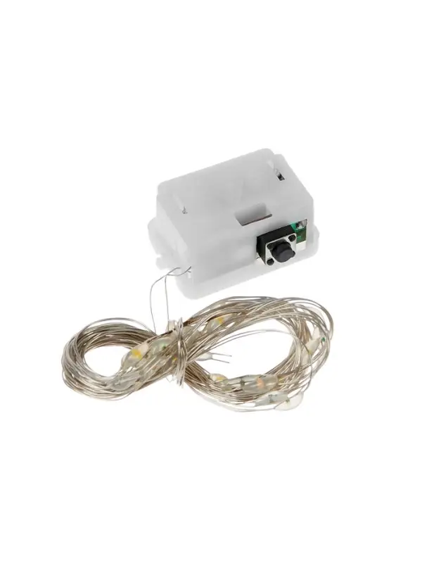 Гирлянда &laquo;Нить&raquo; 3 м, роса. IP20, серебристая нить. 30 LED, от батареек AG13&times;3, 3 режима, свечение белое