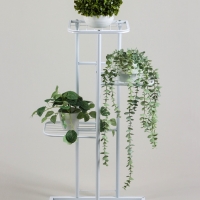 Подставка для цветов Greengo, 4 полки, 43 &times; 22 &times; 82 см, напольная, металл, белая