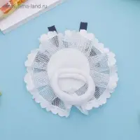 Резинка для волос бант &laquo;Школьница&raquo;, лента цветок, d=6.5 см, сине-белый