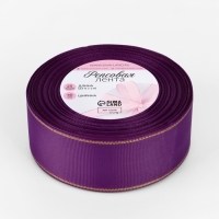 Лента репсовая 40мм*25&plusmn;1ярд(23м&plusmn;1м) золотые нити №046 фиолетовый АУ