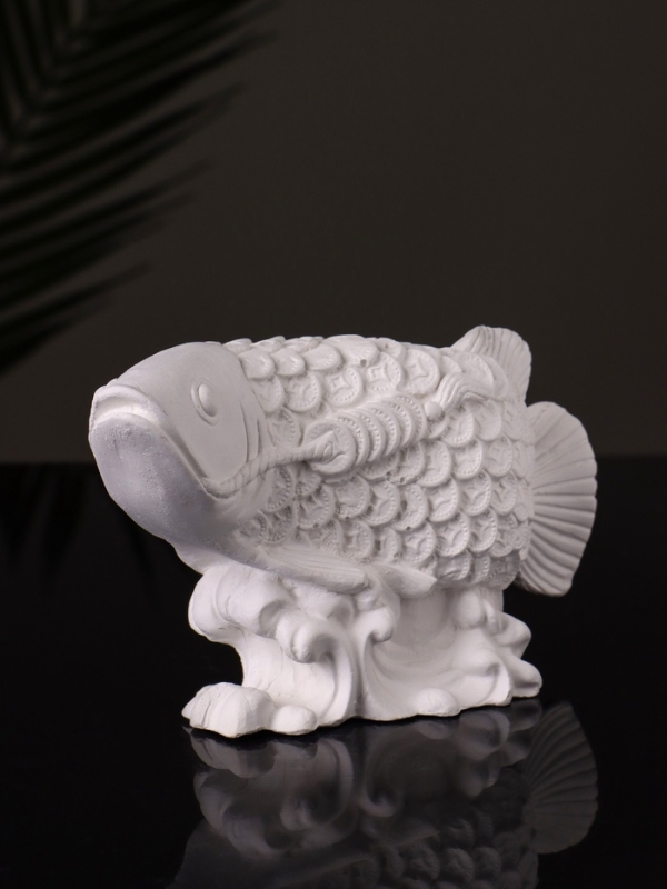 Статуэтка "Рыбка Фен-шуй" 14х7,5х4 см, натуральный