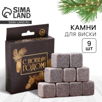 Новый год. Новогодний набор камней для виски &laquo;Для лучшего человека&raquo;, 9 шт