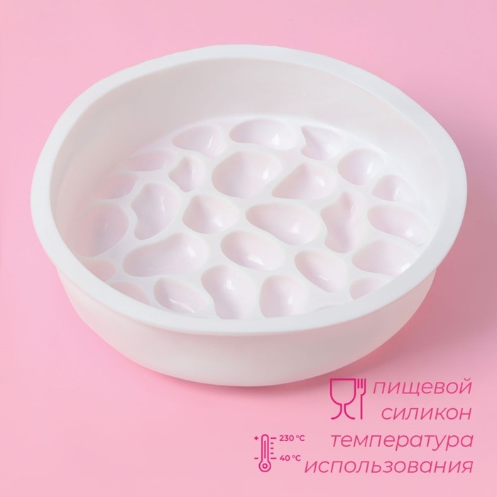 Форма для муссовых десертов и выпечки Доляна &laquo;Камешки&raquo;, силикон, 19,5&times;5,5 см, цвет белый