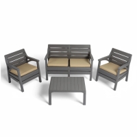 Набор садовой мебели "Евпатория" 4 предмета: 2 кресла, стол, диван 2-х местный, цвет серый