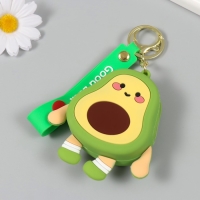 Брелок кошелёк с карабином, ремешком силикон "Авокадинка" 3х9х9 см