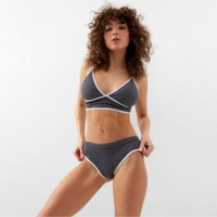 Комплект женский (топ, трусы) цвет темно-серый, размер 46-48