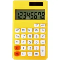 Калькулятор карманный 08-разрядный, корпус желтый