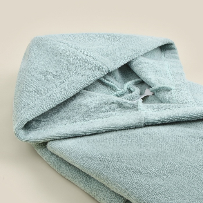 Халат махровый с капюшоном женский SL HOME: Basic "Аззура", р-р XL, 100% хл, 420 г/м2