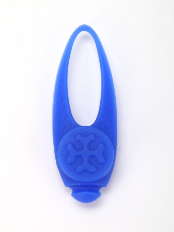 Световой маячок на ошейник/поводок с 3 режимами свечения "Лапка", 3,2 см, силикон, синий