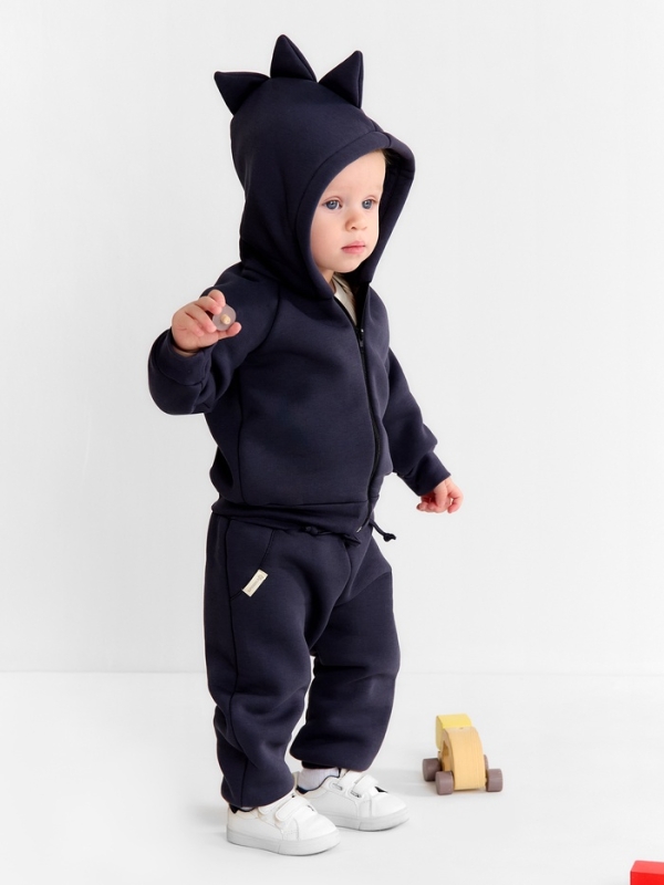 Костюм: толстовка и брюки Крошка Я Dino, рост 62-68, темно-серый