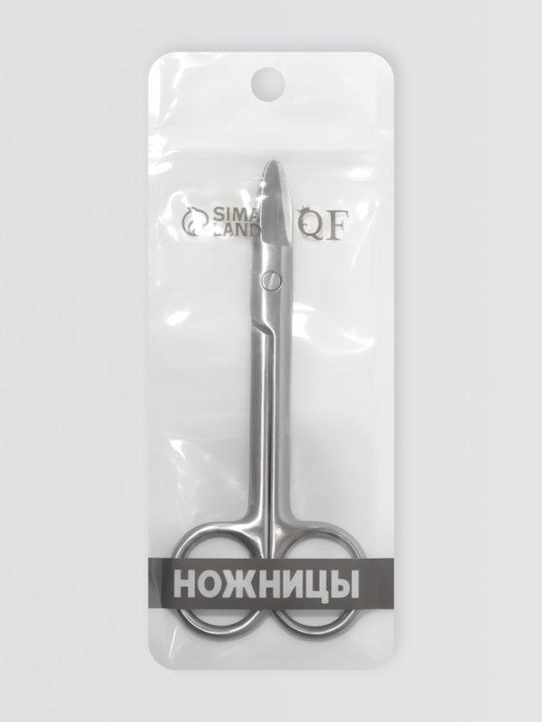 Ножницы педикюр прямые 8*20мм/11,8*5см серебр зип пакет QF