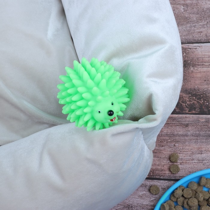 Игрушка пищащая Игрушка пищащая "Ёж" большой для собак, 9 см, зелёная