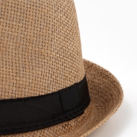 Шляпа мужская MINAKU "Плетеная", размер 58, цвет бежевый