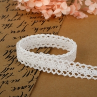 Кружево вязаное, 15 мм &times; 2,7 &plusmn; 0,5 м, цвет белый