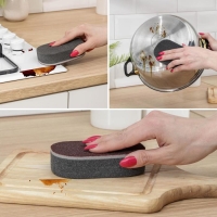 Губка для посуды Доляна &laquo;Чудо-губка&raquo;, чистящая, 12&times;7,5&times;3 см