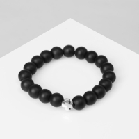 Чётки - браслет шар №10 &laquo;Шунгит&raquo; 19 бусин с крестиком