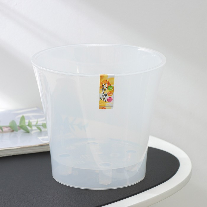 Кашпо для цветов со вставкой &laquo;Арте&raquo;, 3,5 л, цвет прозрачный