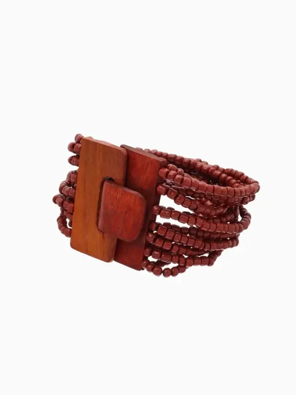 Браслет плетёный 20х5 см, цв. коричневый