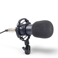 Микрофон конденсаторный Music Life золотой: кабель, ветрозащита, стойка