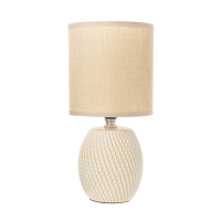 Настольная лампа с абажуром RISALUX &laquo;Наоми&raquo;, Е14, 40 Вт, бежево-белый, 13&times;13&times;27 см