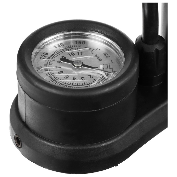 Насос напольный с манометром, авто/вело ниппель, цвет чёрный