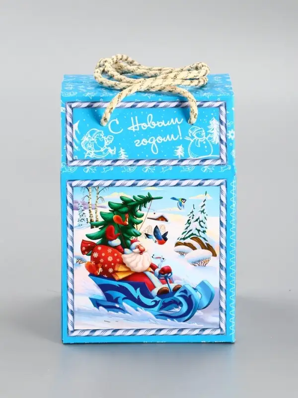 Подарочная новогодняя коробка &laquo;Снегоход&raquo;, Чемоданчик малый, 18&times;18&times;14 см