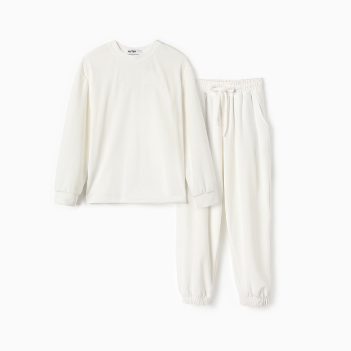 Костюм детский (свитшот, брюки) KAFTAN Plushy р.36 (134-140), белый Костюм детский (свитшот, брюки) KAFTAN Plushy р.36 (134-140), белый