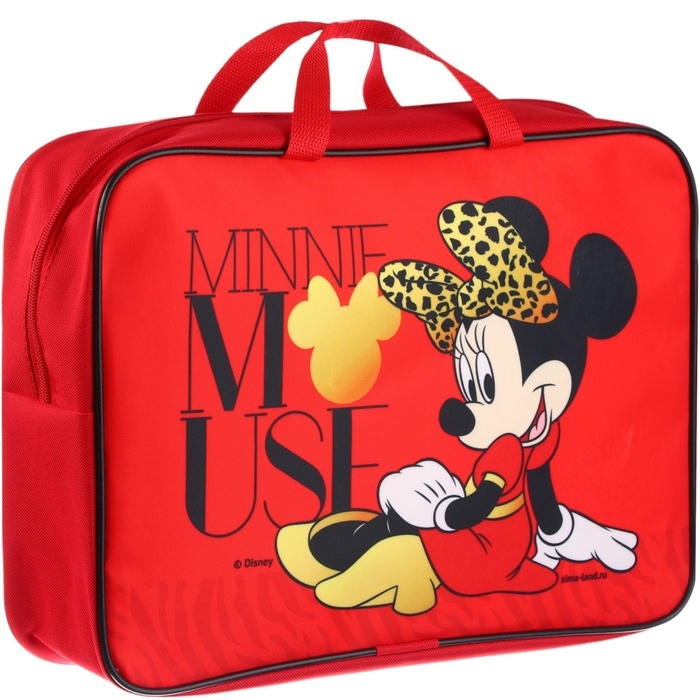 Папка с ручками А4, 35х27 см, текстиль, Минни Маус