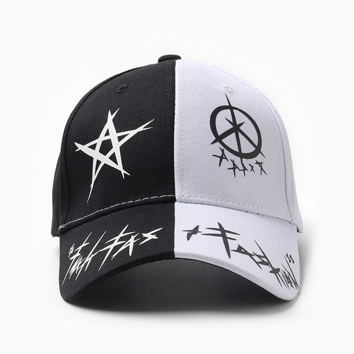 Кепка MINAKU, цвет чёрно-белый, размер 56-58