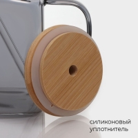 Банка стеклянная с ручкой, крышкой и трубочкой Magistro &laquo;Эко&raquo;, 620 мл, цвет чёрный