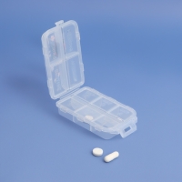 Таблетница, 10 &times; 6 &times; 3 см, 10 секций, цвет белый