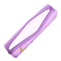 Пенал школьный "Кот", на молнии, силиконовый, сиреневый Пенал школьный "Кот", на молнии, силиконовый, сиреневый